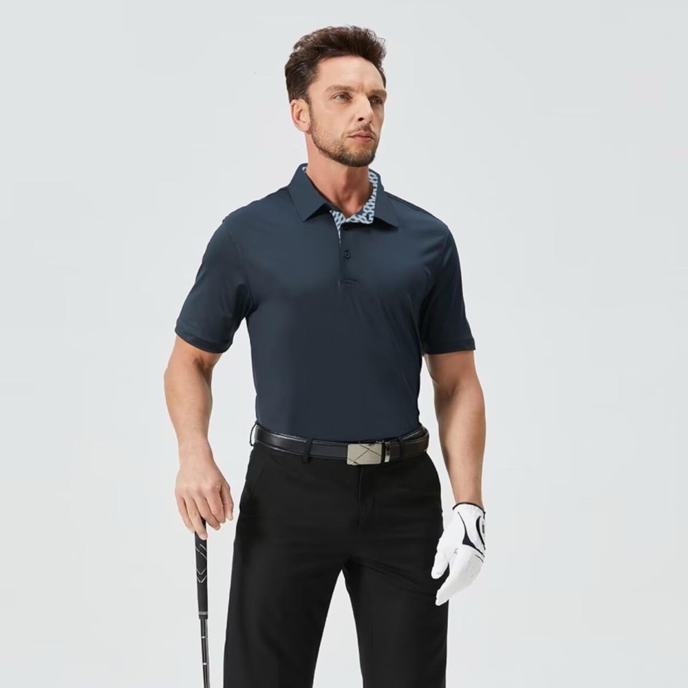 NWT ⭐️ Trusmol Golf Performance Wear Polo Shirt size Medium in Dark Grey